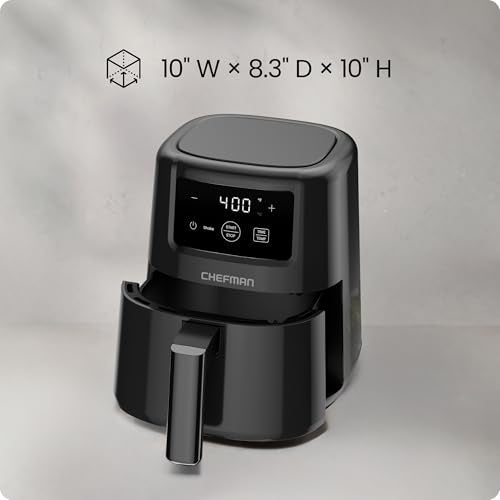 CHEFMAN 2 Qt Mini Air Fryer – Digital Space-Saving Compact Air Fryer with Nonstick and Dishwasher Safe Basket, Quick & Easy Meals in Minutes, Features Digital Timer and Shake Reminder – Black - My Kitchen Products