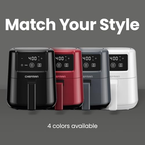 CHEFMAN 2 Qt Mini Air Fryer – Digital Space-Saving Compact Air Fryer with Nonstick and Dishwasher Safe Basket, Quick & Easy Meals in Minutes, Features Digital Timer and Shake Reminder – Black - My Kitchen Products