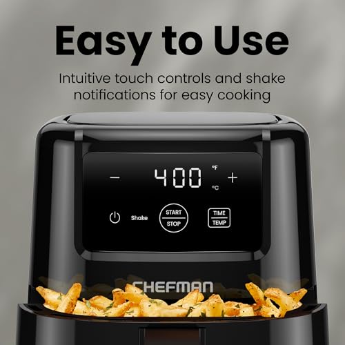 CHEFMAN 2 Qt Mini Air Fryer – Digital Space-Saving Compact Air Fryer with Nonstick and Dishwasher Safe Basket, Quick & Easy Meals in Minutes, Features Digital Timer and Shake Reminder – Black - My Kitchen Products