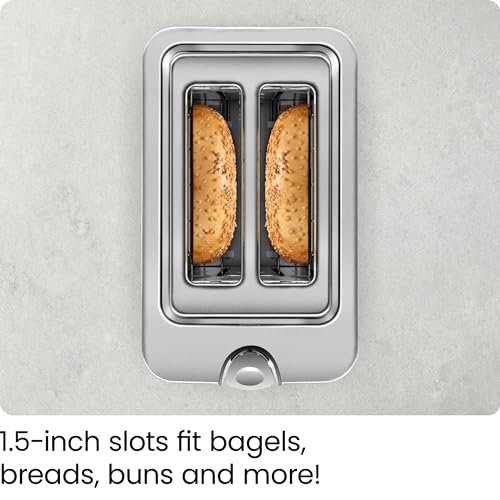 Chefman 2-Slice Digital Toaster, Pop-Up, Stainless Steel, Extra-Wide Slots For Bagels, Defrost, Reheat, Cancel Functions, Removable Crumb Tray - My Kitchen Products