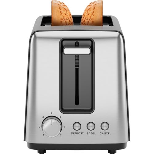 Chefman 2 Slice Toaster, 7 Shade Settings, Removable Crumb Tray, Thick Bread and Bagel Toaster with Defrost and Cancel Buttons – Black - My Kitchen Products
