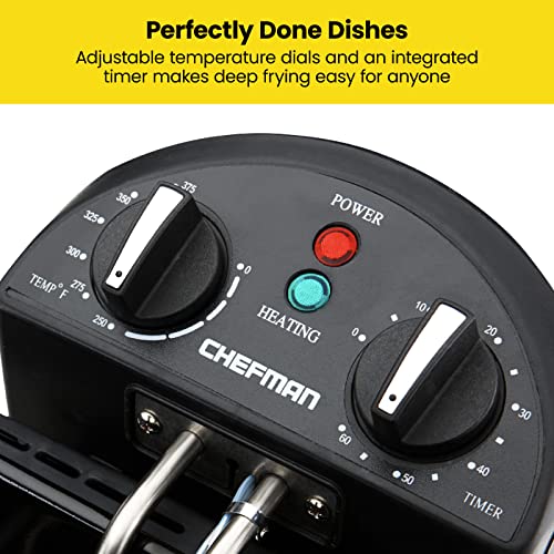 Chefman 4.5 Liter Deep Fryer w/Basket Strainer, XL Jumbo Size, Adjustable Temperature & Timer, Perfect for Fried Chicken, Shrimp, French Fries, Chips & More, Removable Oil-Container, Stainless Steel - My Kitchen Products