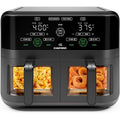 CHEFMAN 6 Quart Dual Basket Air Fryer Oven with Easy View Windows, Sync Finish, Hi-Fry, Auto Shutoff, 2 Independent 3Qt Nonstick Dishwasher Safe Frying Baskets, Digital Double Air Fryer - Black - My Kitchen Products