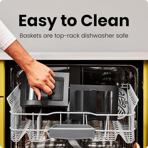 CHEFMAN 6 Quart Dual Basket Air Fryer Oven with Easy View Windows, Sync Finish, Hi-Fry, Auto Shutoff, 2 Independent 3Qt Nonstick Dishwasher Safe Frying Baskets, Digital Double Air Fryer - Black - My Kitchen Products