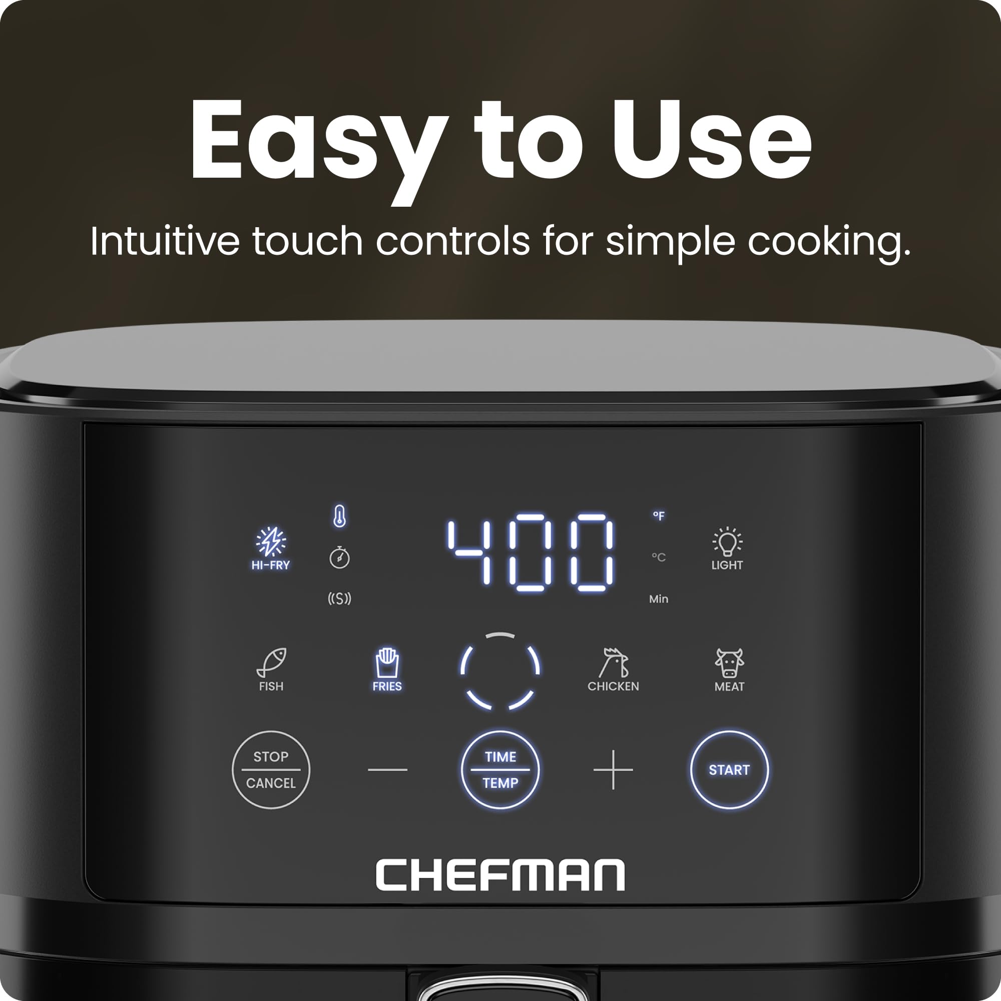 Chefman Air Fryer – 4 QT Compact Airfryer for Quick & Easy Meals, Features Hi-Fry Technology for Extra Crisp, Easy-View Window, Touch Controls with 4 Presets, Nonstick & Dishwasher Safe Basket - Black - My Kitchen Products