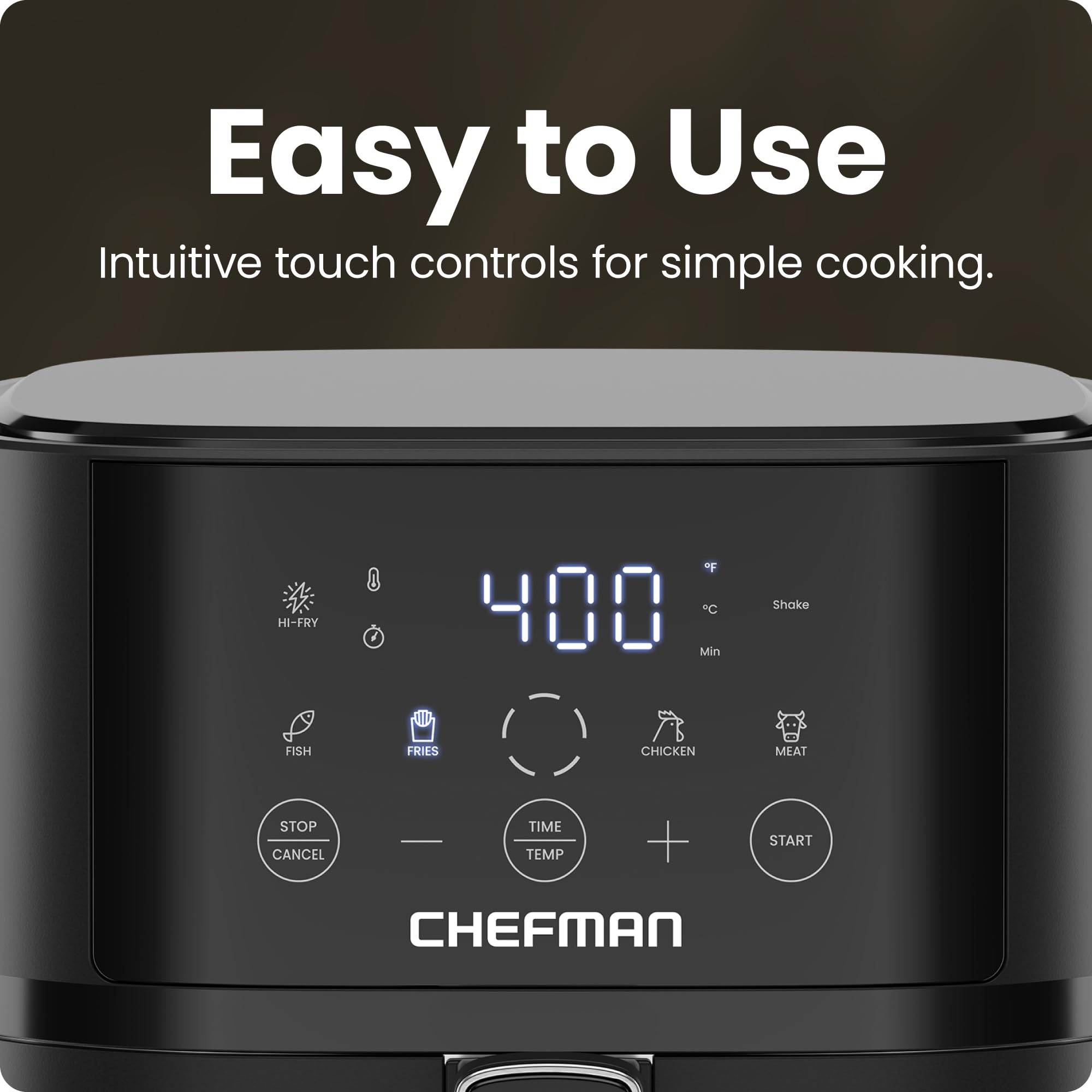 Chefman Air Fryer – 4 QT Compact Airfryer for Quick & Easy Meals in Minutes, Features Hi-Fry Technology for Extra Crisp, Touchscreen Controls with 4 Presets, Nonstick & Dishwasher Safe Basket - Black - My Kitchen Products