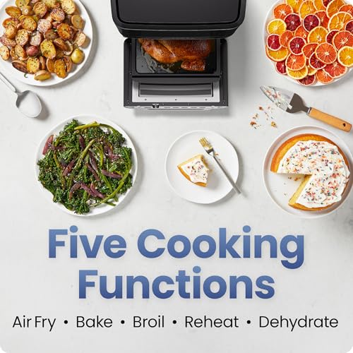 Chefman Air Fryer 6-in-1, XL 14-Quart Multifunctional Airfryer with Touchscreen Controls, Rotisserie, Food Dehydrator, Convection Oven, Bake, Broil, and Reheat Functions, Windowed Door – Black - My Kitchen Products