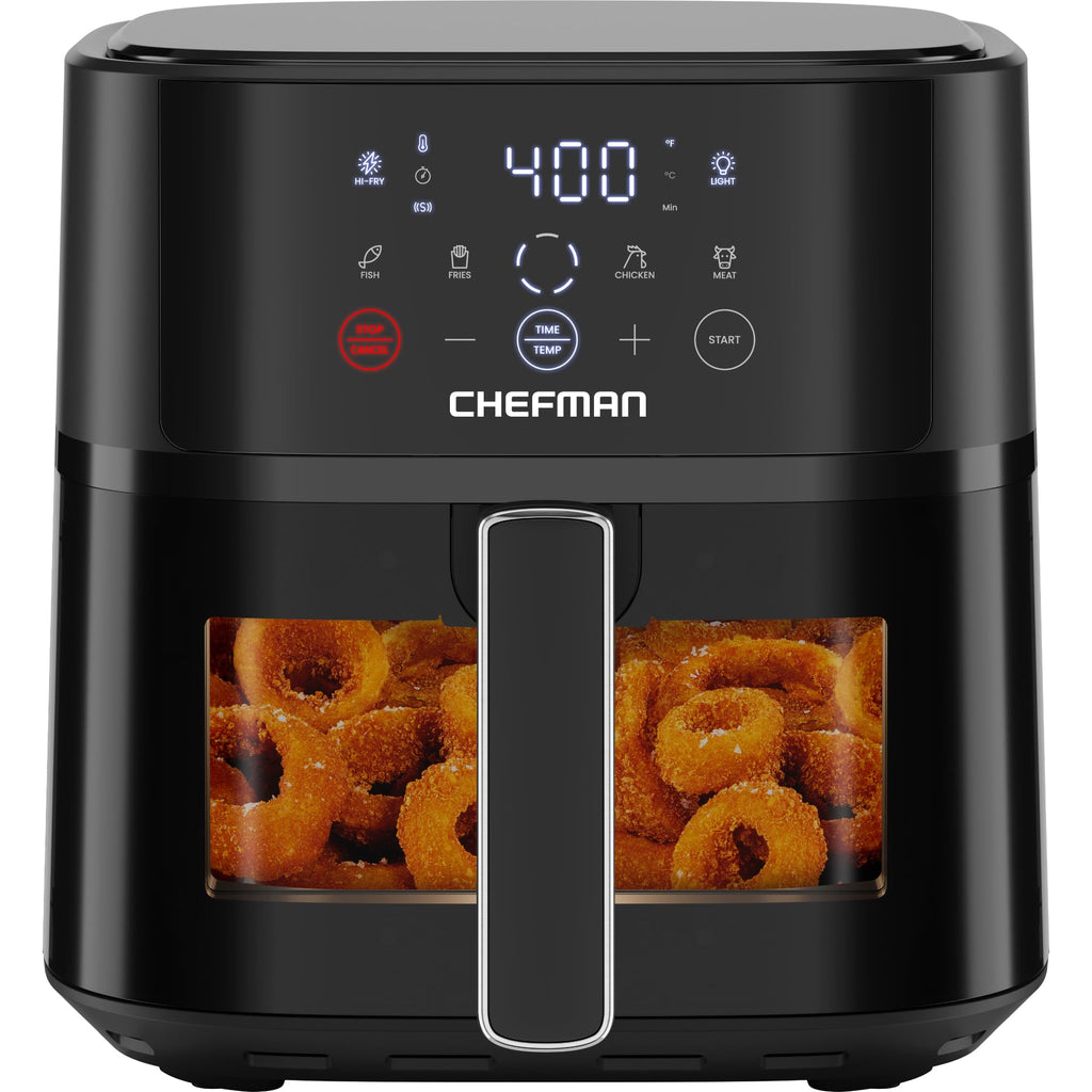 Chefman Air Fryer, 6 QT Compact Airfryer for Quick & Easy Meals, Features Hi-Fry Technology for Extra Crisp, Easy-View