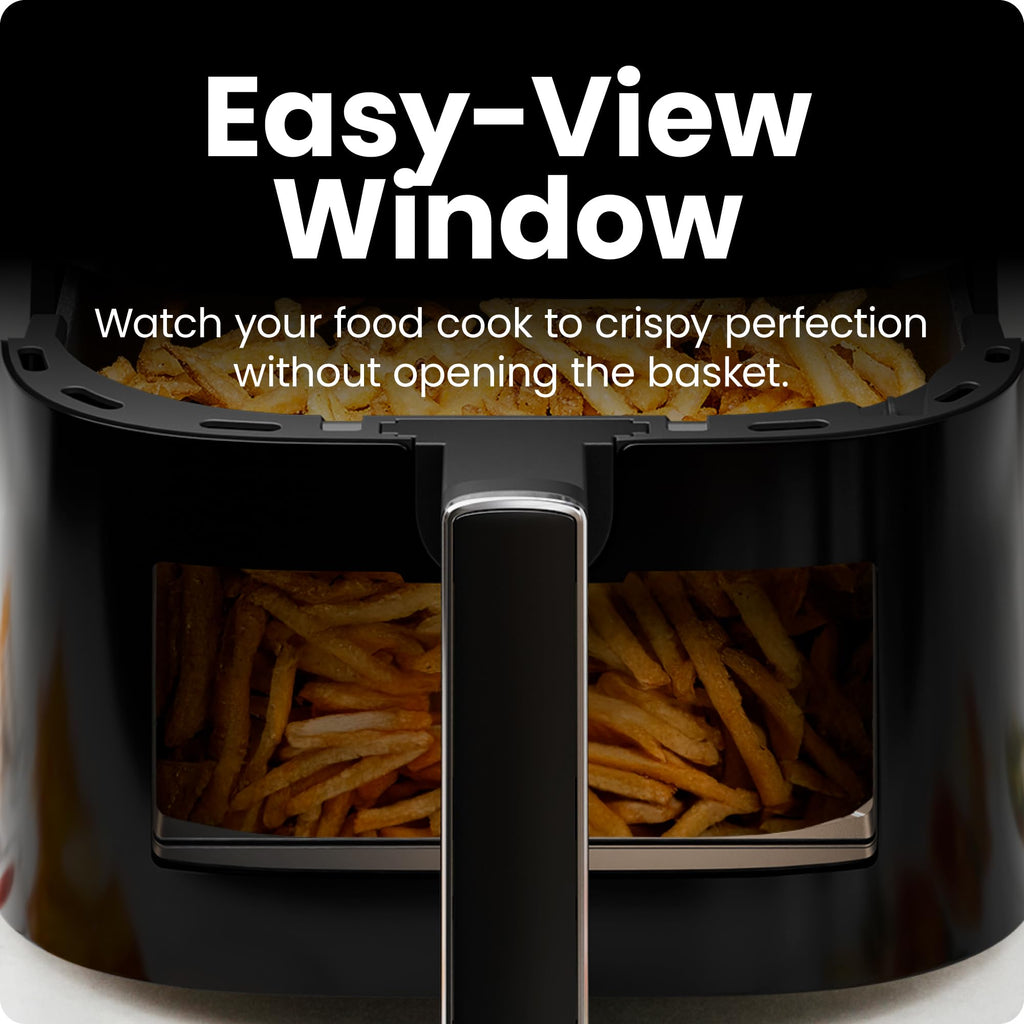 Chefman Air Fryer – 6 QT Compact Airfryer for Quick & Easy Meals, Features Hi-Fry Technology for Extra Crisp, Easy-View Window, Touch Controls with 4 Presets, Nonstick & Dishwasher Safe Basket - Black - My Kitchen Products