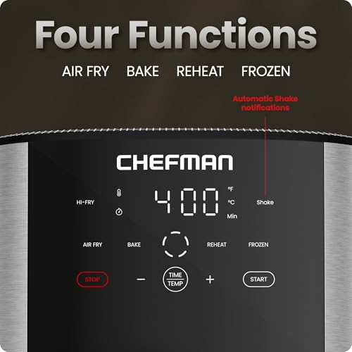 Chefman Air Fryer 8 Qt | TurboFry® 4-in-1 with 450°F Hi-Fry Option for Crispier Results | Bake, Dehydrate, Frozen | XL Nonstick Dishwasher-Safe Basket | Stainless Steel - My Kitchen Products