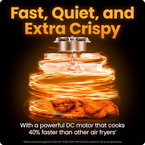 Chefman Air Fryer TurboFry 7-Qt, 6-in-1 High-Powered 450°F Cooking for Crispier Results, Compact Space-Saving Design, Air Fry, Bake, Broil, Reheat, Dehydrate, Defrost, Fast & Even Cooking – Black - My Kitchen Products