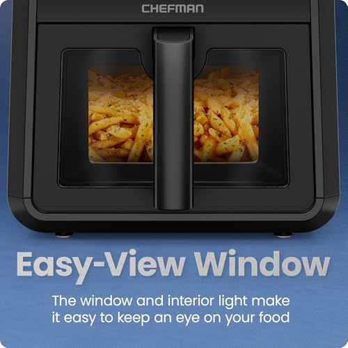Chefman Air Fryer TurboFry 7-Qt, 6-in-1 High-Powered 450°F Cooking for Crispier Results, Compact Space-Saving Design, Air Fry, Bake, Broil, Reheat, Dehydrate, Defrost, Fast & Even Cooking – Black - My Kitchen Products