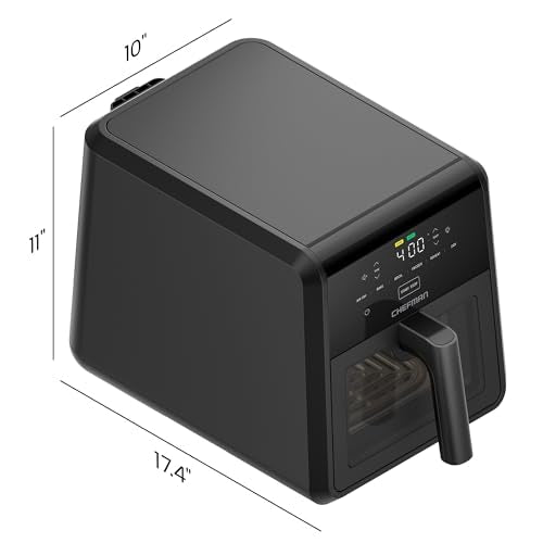Chefman Air Fryer TurboFry 7-Qt, 6-in-1 High-Powered 450°F Cooking for Crispier Results, Compact Space-Saving Design, Air Fry, Bake, Broil, Reheat, Dehydrate, Defrost, Fast & Even Cooking – Black - My Kitchen Products