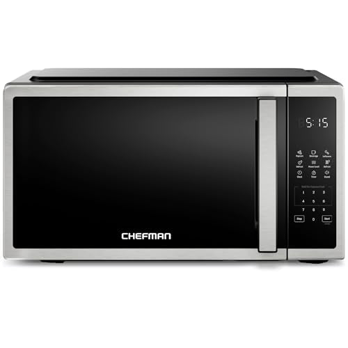 Chefman Compact Countertop Microwave Oven 0.7 Cu. Ft., 700W with 10 Power Levels, 3 Cooking Presets with One-Touch Express Cook, 2 Defrost Settings, Child Safety Lock, & Mute Button – Stainless Steel - My Kitchen Products