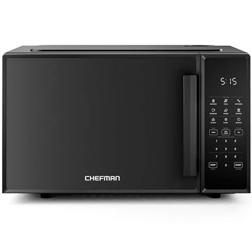 Chefman Countertop Microwave Oven 0.9 Cu. Ft., 900 Watts with 10 Power Levels, 6 Cooking Presets with One-Touch Express Cook, Eco Mode, Child Safety Lock, & Mute Button - Black - My Kitchen Products