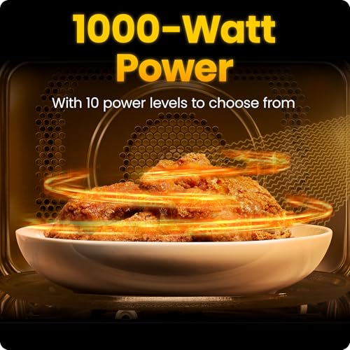 Chefman Countertop Microwave Oven 1.1 Cu. Ft., 1000 Watts with 10 Power Levels, 6 Cooking Presets with One-Touch Express Cook, Eco Mode, Child Safety Lock, & Mute Button - Black - My Kitchen Products