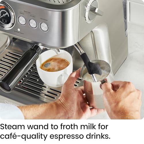 Chefman Crema Supreme 15 Bar Espresso Machine with Milk Frother, Barista Steam Wand, Professional Coffee Maker with Coffee Grinder, 30 Grind Settings, 3L Removable Water Tank - Stainless Steel - My Kitchen Products