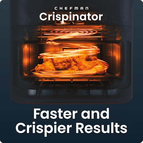 Chefman Crispinator Air Fryer 7-in-1 with 8 Qt Capacity, 450°F Max Temp & TurboFry Pro Technology for Fast, Even Results, Bake, Broil, Dehydrate, Viewing Window, Nonstick Ceramic-Coated Basket - My Kitchen Products