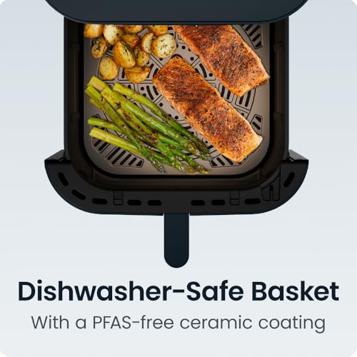 Chefman Crispinator Air Fryer 7-in-1 with 8 Qt Capacity, 450°F Max Temp & TurboFry Pro Technology for Fast, Even Results, Bake, Broil, Dehydrate, Viewing Window, Nonstick Ceramic-Coated Basket - My Kitchen Products