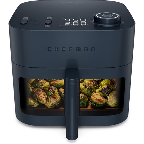 Chefman Crispinator Air Fryer 7-in-1 with 8 Qt Capacity, 450°F Max Temp & TurboFry Pro Technology for Fast, Even Results, Bake, Broil, Dehydrate, Viewing Window, Nonstick Ceramic-Coated Basket - My Kitchen Products