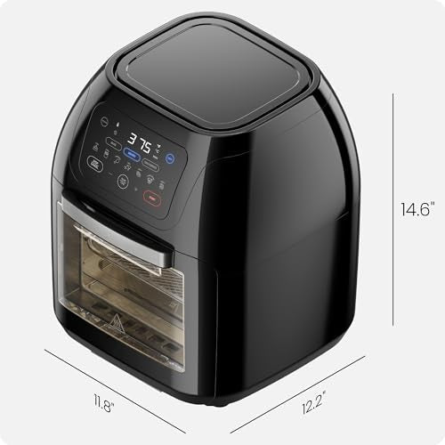 CHEFMAN Multifunctional Digital Air Fryer+ Rotisserie, Dehydrator, Convection Oven, 17 Touch Screen Presets Fry, Roast, Dehydrate, Bake, XL 10L Family Size, Auto Shutoff, Large Easy-View Window, Black - My Kitchen Products