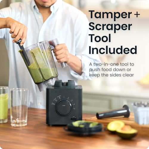 Chefman Obliterator 48 oz Countertop Blender for Smoothies, 1380W Motor to Crush Ice, Nuts, and Frozen Fruit with Stainless Steel Blade, Auto Blend Function, Includes Tamper and Scraper - My Kitchen Products