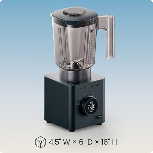Chefman Obliterator 48 oz Countertop Blender for Smoothies, 1380W Motor to Crush Ice, Nuts, and Frozen Fruit with Stainless Steel Blade, Auto Blend Function, Includes Tamper and Scraper - My Kitchen Products