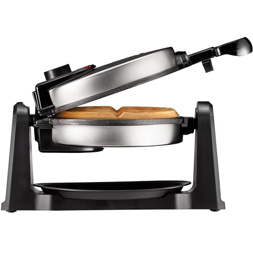 Chefman Rotating Belgian Waffle Maker, 180° Flip Iron w/ Non-Stick Plates, Adjustable Timer, Locking Lid, & Drip Plate, Space Saving Storage, Mess-Free Breakfast, Stainless Steel/Black - My Kitchen Products