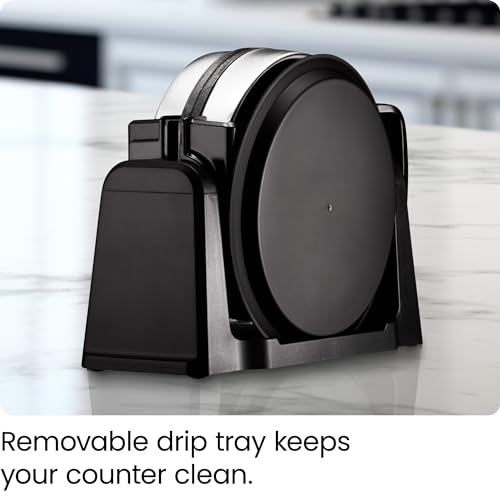 Chefman Rotating Belgian Waffle Maker, 180° Flip Iron w/ Non-Stick Plates, Adjustable Timer, Locking Lid, & Drip Plate, Space Saving Storage, Mess-Free Breakfast, Stainless Steel/Black - My Kitchen Products