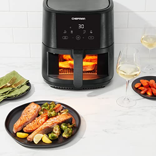 Chefman TurboTouch Easy View Air Fryer, The Most Convenient And Healthy Way To Cook Oil-Free, Watch Food Cook To Crispy And Low-Calorie Finish Through Convenient Window, 8 Qt - My Kitchen Products