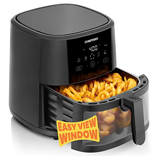 Chefman TurboTouch Easy View Air Fryer, The Most Convenient And Healthy Way To Cook Oil-Free, Watch Food Cook To Crispy And Low-Calorie Finish Through Convenient Window, 8 Qt - My Kitchen Products
