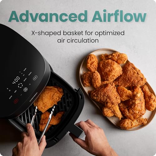Chefman TurboX 4-in-1 Air Fryer, 5-Quart Airfryer for Extra Crispy Chicken, Fries, Wings, and More, Air Fry, Bake, Reheat, and Frozen Functions, Digital Touch Controls, Dishwasher Safe - My Kitchen Products