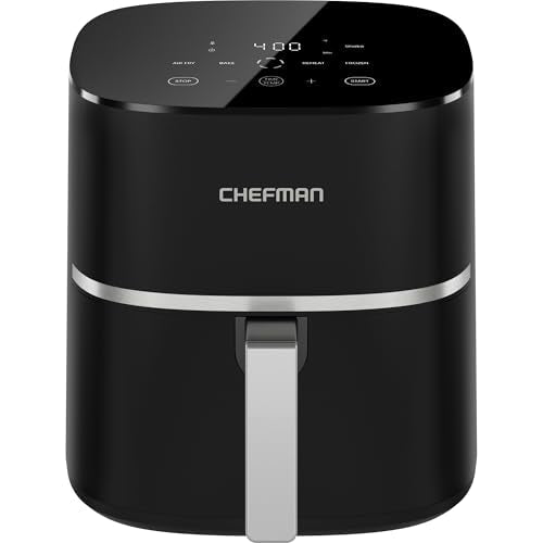 Chefman TurboX 4-in-1 Air Fryer, 5-Quart Airfryer for Extra Crispy Chicken, Fries, Wings, and More, Air Fry, Bake, Reheat, and Frozen Functions, Digital Touch Controls, Dishwasher Safe - My Kitchen Products
