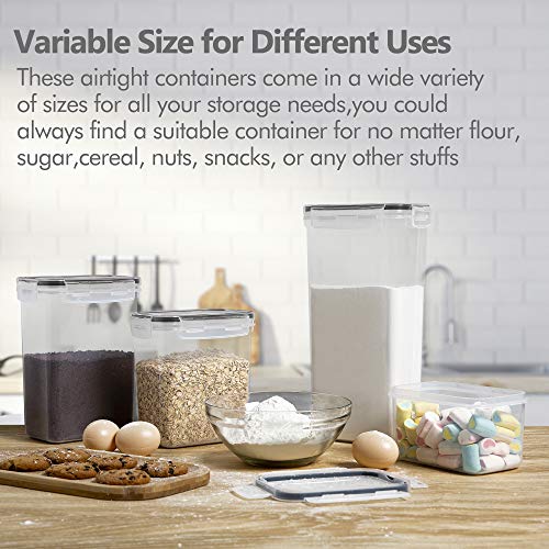 CHEFSTORY Airtight Food Storage Containers Set, 14 PCS Kitchen Storage Containers with Lids for Flour, Sugar and Cereal, Plastic Dry Food Canisters for Pantry Organization and Storage - My Kitchen Products
