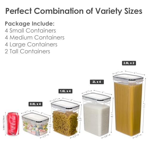 CHEFSTORY Airtight Food Storage Containers Set, 14 PCS Kitchen Storage Containers with Lids for Flour, Sugar and Cereal, Plastic Dry Food Canisters for Pantry Organization and Storage - My Kitchen Products