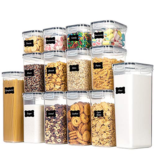 CHEFSTORY Airtight Food Storage Containers Set, 14 PCS Kitchen Storage Containers with Lids for Flour, Sugar and Cereal, Plastic Dry Food Canisters for Pantry Organization and Storage - My Kitchen Products