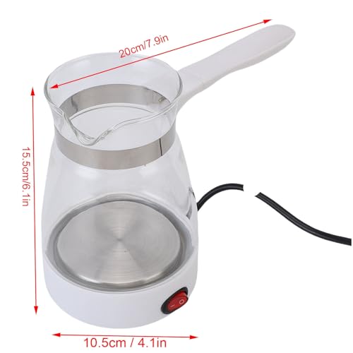 CHEOTIME 600ML Electric Turkish Coffee Maker, 600W Electric Turkish Coffee Pot, Glass Stainless Steel Coffee Tea Warmer Kettle Removable Anti Scald Handle for Home Heat Water Tea - My Kitchen Products