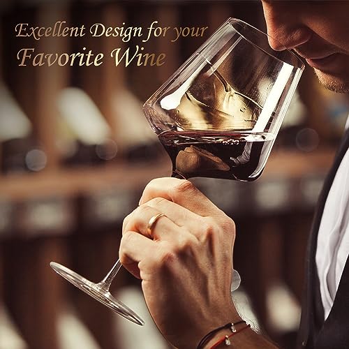 Chouggo 21Oz Crystal Wine Glasses Set of 6, Premium Large White or Red Wine Glasses, Hand Blown Tall Long Stem, Gifts for Women, Men, Wedding, Anniversary, Christmas, Birthday - My Kitchen Products