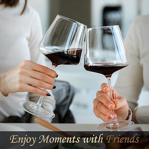 Chouggo 21Oz Crystal Wine Glasses Set of 6, Premium Large White or Red Wine Glasses, Hand Blown Tall Long Stem, Gifts for Women, Men, Wedding, Anniversary, Christmas, Birthday - My Kitchen Products