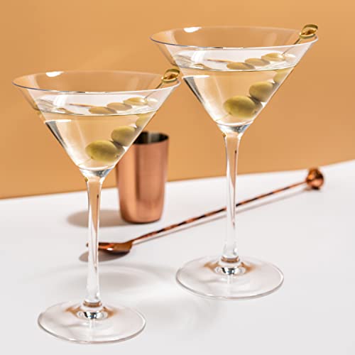 Chouggo Martini Glasses Set of 4, Hand Blown Premium Crystal Cocktail Glasses, for Bar, Martini, Cosmopolitan, Manhattan, Gimlet, Pisco Sour - 9Oz, Clear - My Kitchen Products