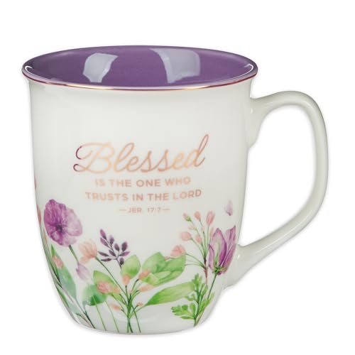Christian Art Gifts Large Ceramic Inspirational Scripture Coffee & Tea Mug for Women: Blessed Encouraging Rose Gold Bible