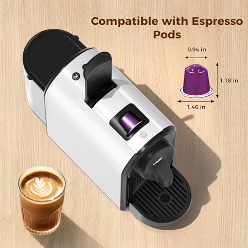 CHULUX Mini Espresso Machine for Nespresso Pod, 20 Bar Single Serve Coffee Maker, 1400W, White - My Kitchen Products
