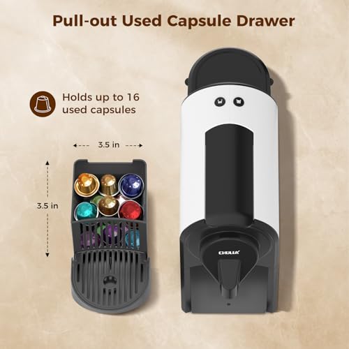 CHULUX Mini Espresso Machine for Nespresso Pod, 20 Bar Single Serve Coffee Maker, 1400W, White - My Kitchen Products