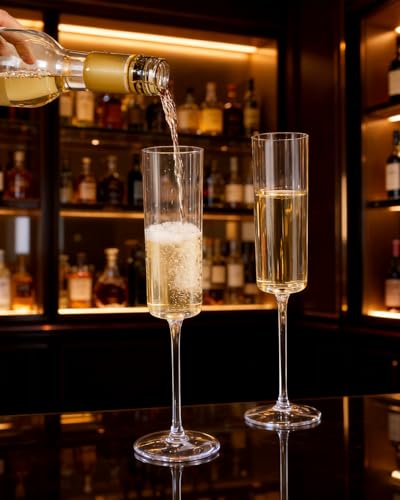 Ciaell 36 Pack Plastic Champagne Flutes - 6 Oz Disposable Champagne Glasses - Square Clear Plastic Toasting Glasses for Party Birthday Anniversary Wedding - My Kitchen Products