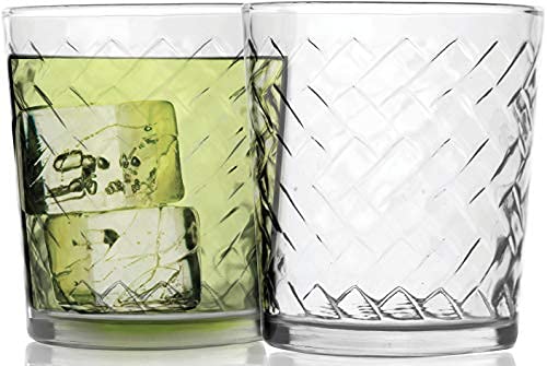 Circleware Chevron Huge 12-Piece Glassware Set of Highball Tumbler Drinking Glasses and Whiskey Cups for Water, Beer, Juice, Ice Tea Beverages, 6-15.75 oz & 6-12.5 oz, Clear - My Kitchen Products