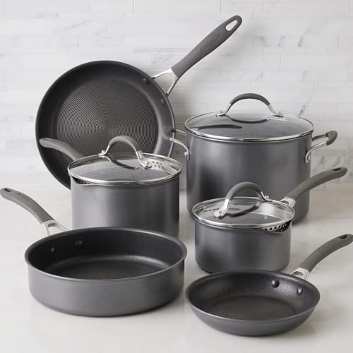 Circulon A1 Series with ScratchDefense Nonstick Induction Pots and Pans Cookware Set, Induction Cookware, Kitchen Essentials, 9-Piece, Graphite - My Kitchen Products