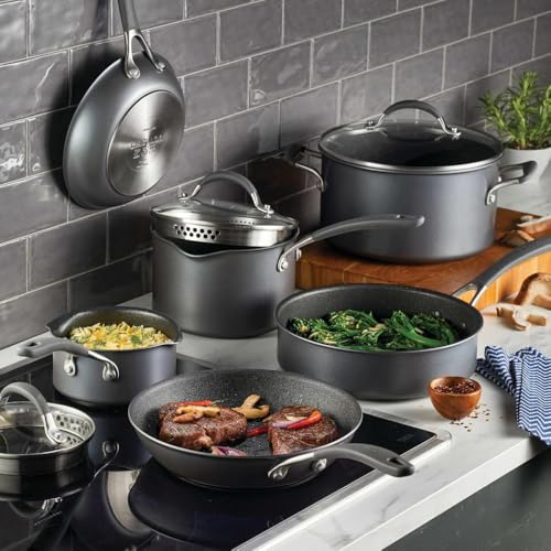 Circulon A1 Series with ScratchDefense Nonstick Induction Pots and Pans Cookware Set, Induction Cookware, Kitchen Essentials, 9-Piece, Graphite - My Kitchen Products