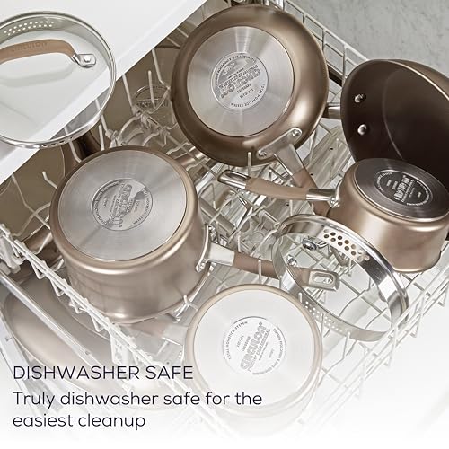 Circulon Premier Professional Hard Anodized Nonstick Cookware Induction Pots and Pans Set Nonstick, Home Essentials, 12-Piece, Bronze - My Kitchen Products