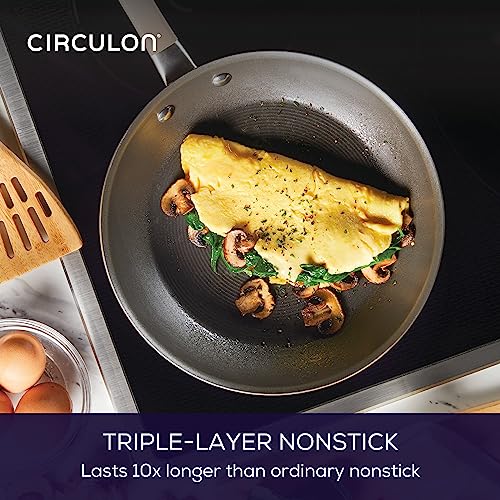 Circulon Premier Professional Hard Anodized Nonstick Cookware Induction Pots and Pans Set Nonstick, Home Essentials, 12-Piece, Bronze - My Kitchen Products