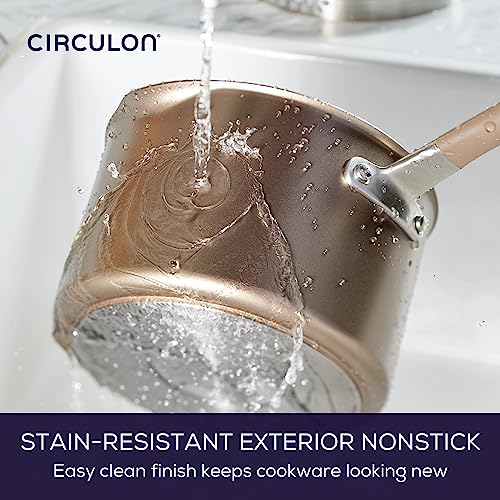 Circulon Premier Professional Hard Anodized Nonstick Cookware Induction Pots and Pans Set Nonstick, Home Essentials, 12-Piece, Bronze - My Kitchen Products